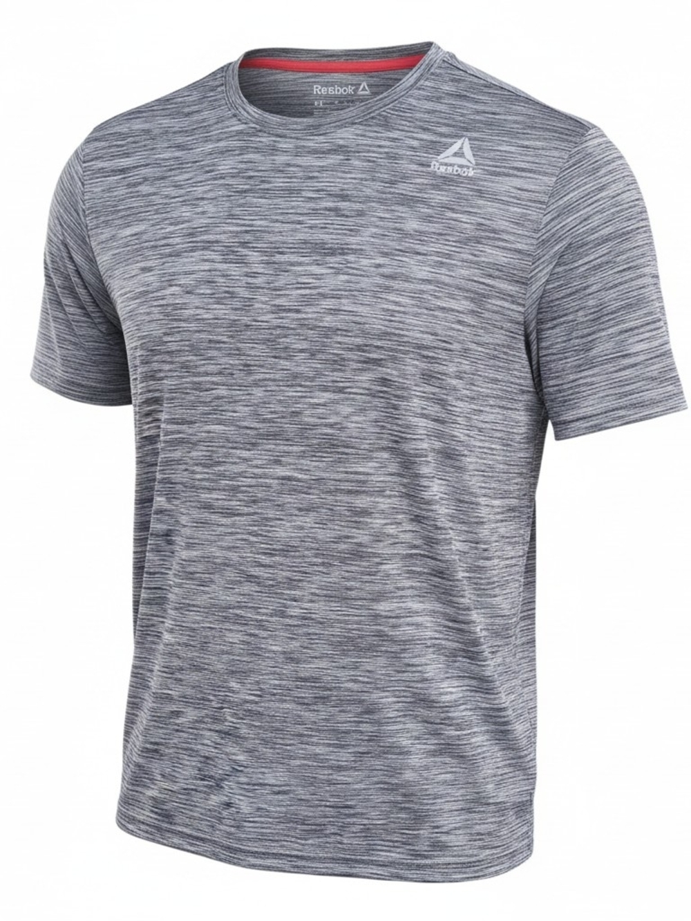 Reebok Athletic T-Shirt Mens XL Gray Black Space Dye Performance Workout Shirt